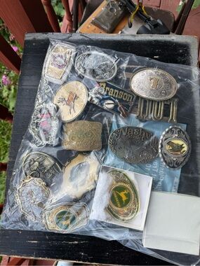 Assorted Western Belt Buckles - Mixed Metal & Enamel
